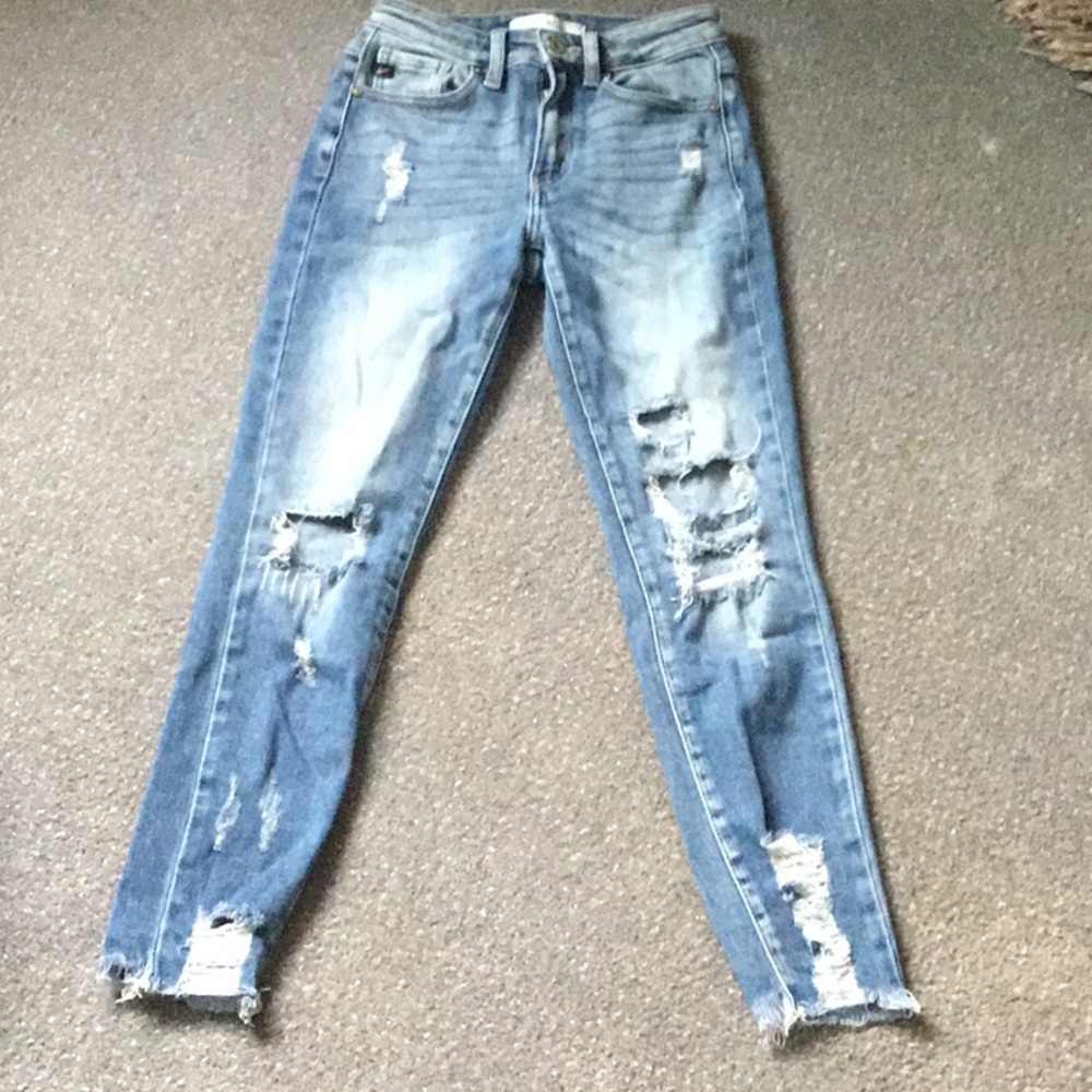 KanCan Blue Skinny Distressed Jeans
